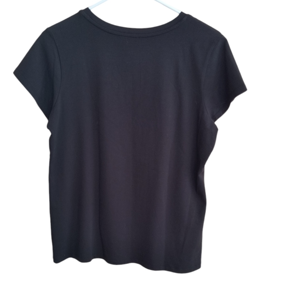Calvin Klein Black With Gold Rhinestone Bling Short Sleeve Tee Size M - Picture 3 of 8